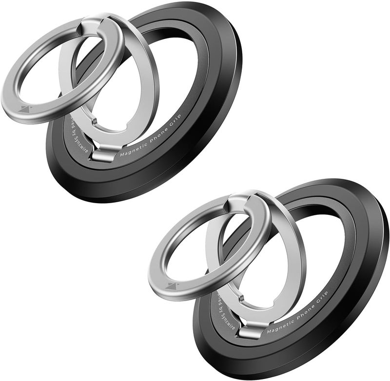 Syncwire Magnetic Phone Ring Holder for MagSafe [2 Pack], 360° Rotation Dual Sided Magnet Grip Cell Phone Ring Stand Finger Kickstand Compatible with iPhone 17 16 15 14 13 12 Pro Max fits MagSafe - Image 1